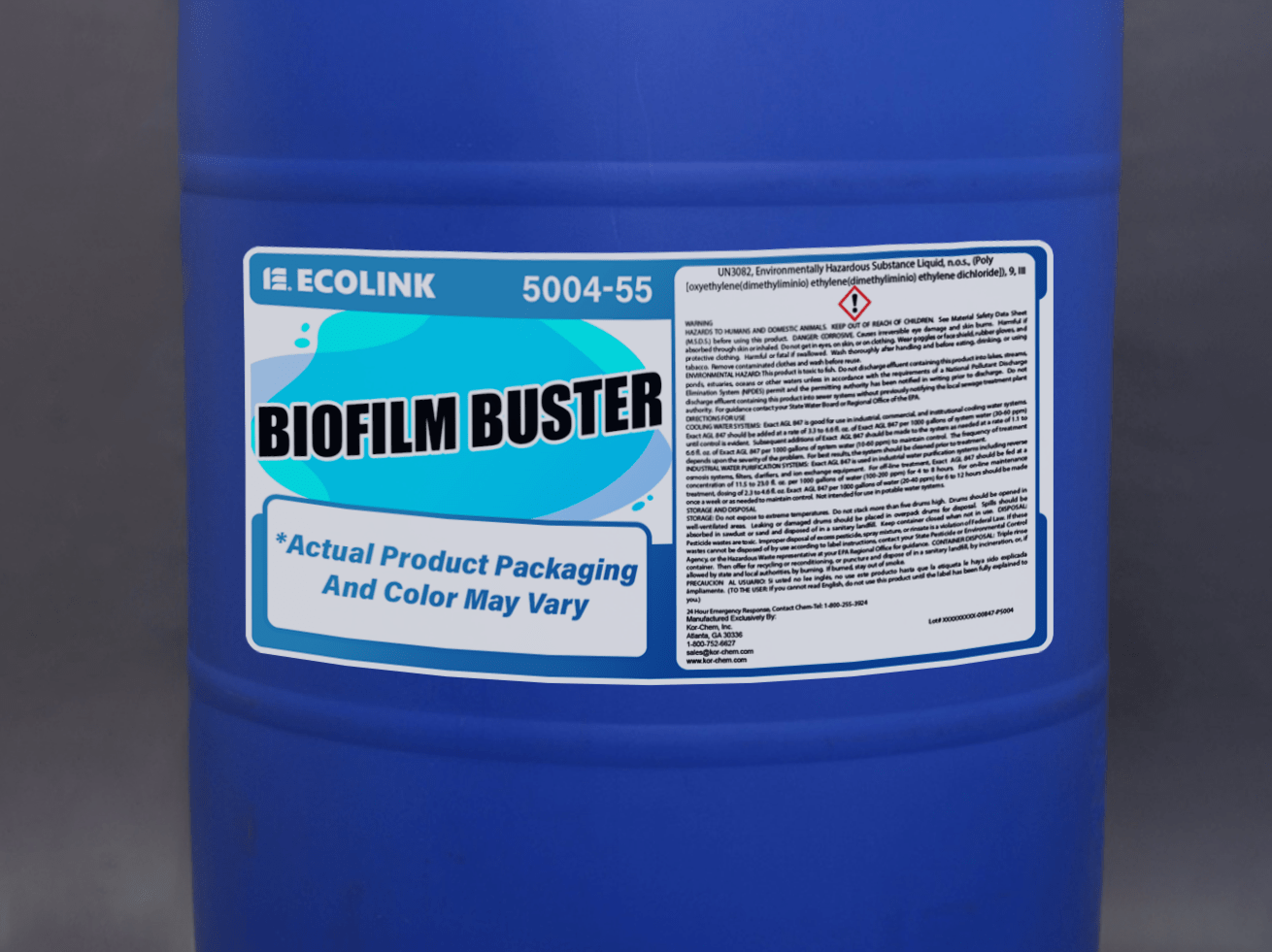 Biofilm Buster 55 Gallon Biocide Biofouling Prevention